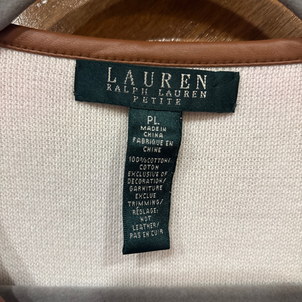 Ralph Lauren Cream Sweater with Brown Accents - Womens Large Petite - Picture 5 of 6